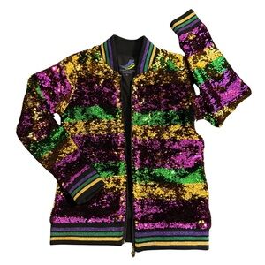 ✨ Mardi Gras Sequin Jacket - Girls size M ✨